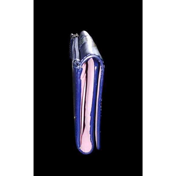 Coach dark blue leather tr-fold wallet - Picture 6 of 7